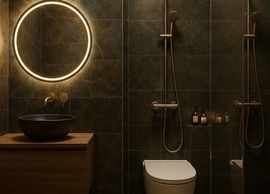 Luxurious bathroom at Massage with a Twist, Marrickville, New South Wales, AU, featuring a sleek design.