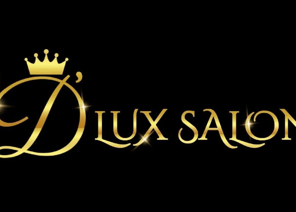 D'Lux Salon -Newry logo in gold lettering on black, Newry, Northern Ireland, GB.