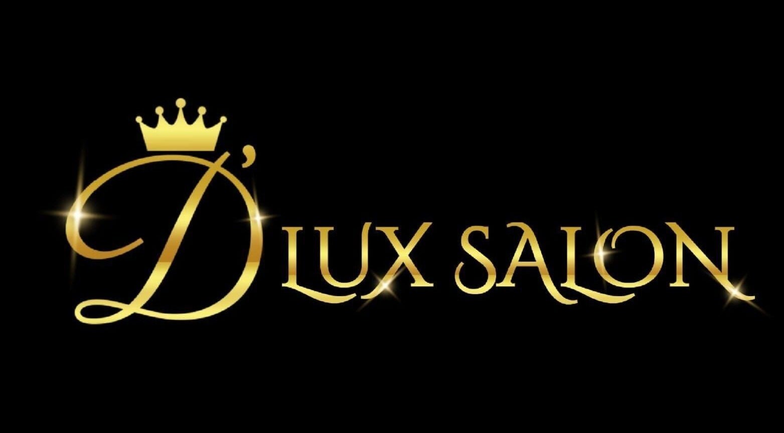 D'Lux Salon -Newry logo in gold lettering on black, Newry, Northern Ireland, GB.