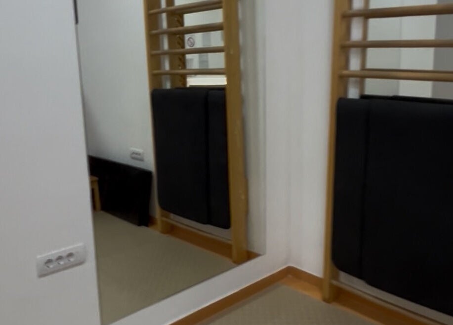 NeoFizio edzőterem tükrökkel Zrenjaninban, Vojvodina, RS modern belsővel.