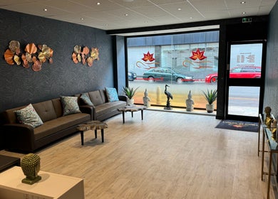 Elegant seating area at Touch of Orient in Reading, England, GB with chic decor and peaceful ambiance.