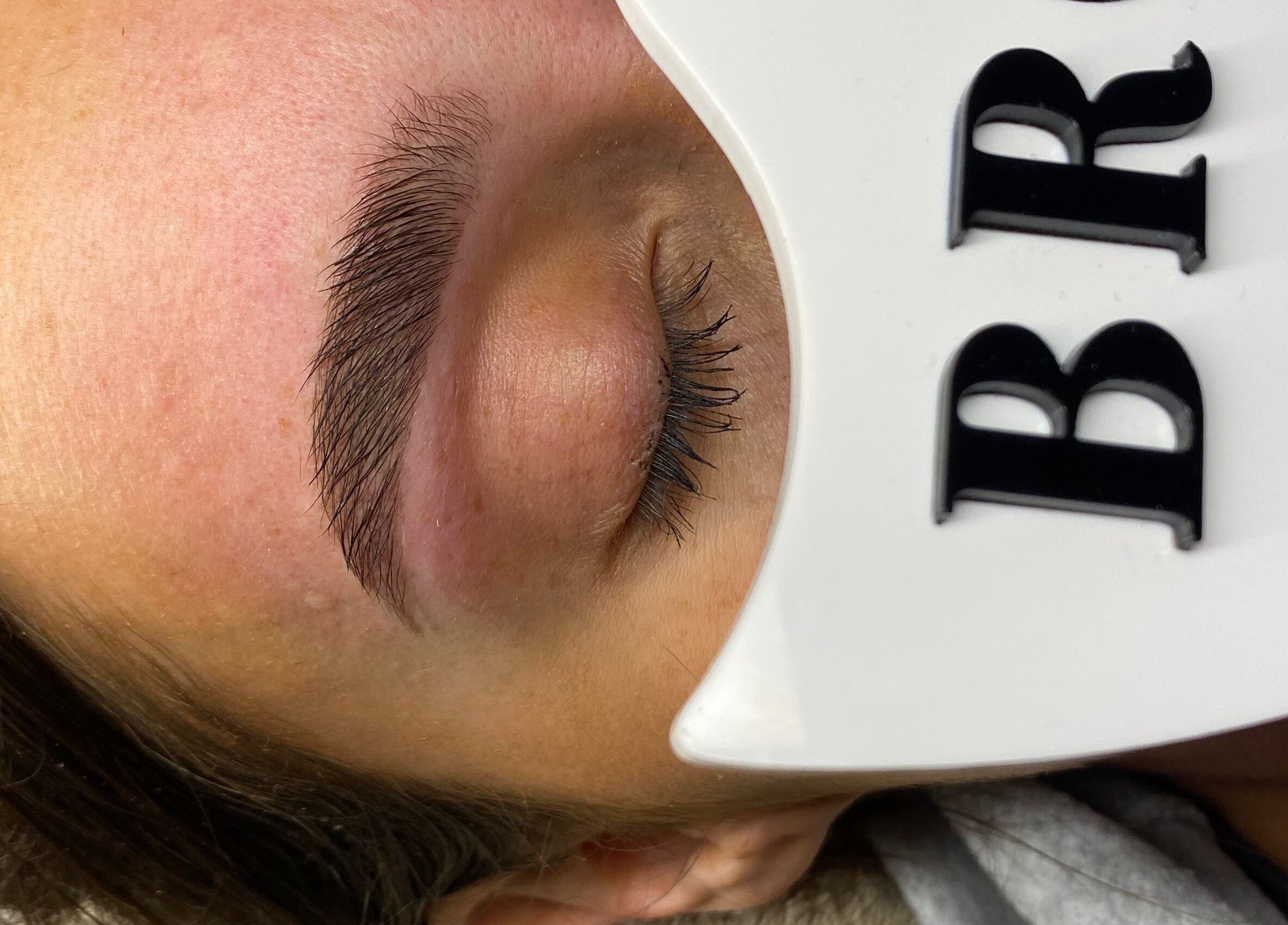 Close-up of professionally shaped eyebrow at Arch Design Beauty, Tamworth, England, GB.