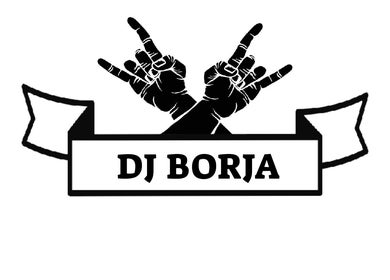 Logo DJ Borja con manos alzadas en Zerosaunds, Playa Honda, Región De Murcia, ES.