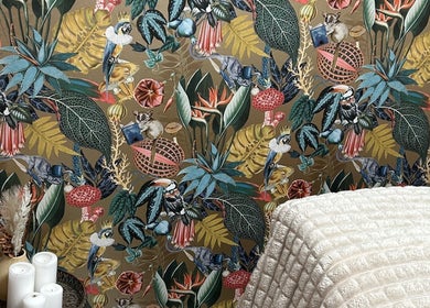 Lashandblowbarx in Widnes, England, GB features vibrant tropical-themed decor and calming candles.