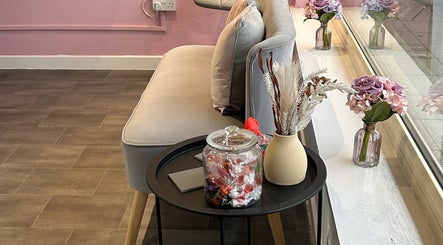 Cozy seating and decor at Lashandblowbarx in Widnes, England, GB create a welcoming atmosphere.