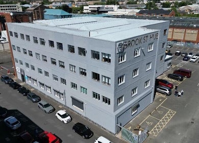 HoVana Holistics & Beauty exterior at Brook St Hub, Glasgow, Scotland, GB, showcasing modern city charm.