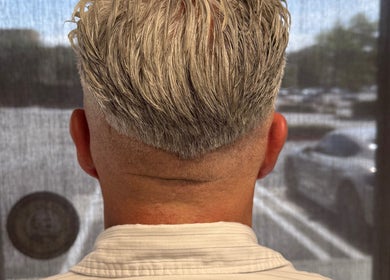 Freshly styled haircut at Men's Grooming Lounge By Mel, Mission Viejo, California, US.