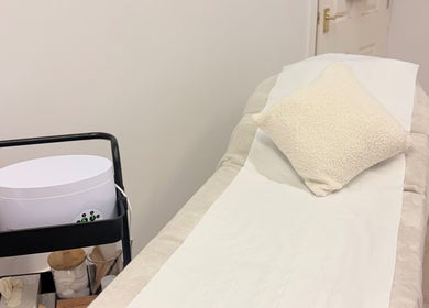 Skye Beauty's waxing room in Ashford, England, GB featuring a cozy bed and essential tools.