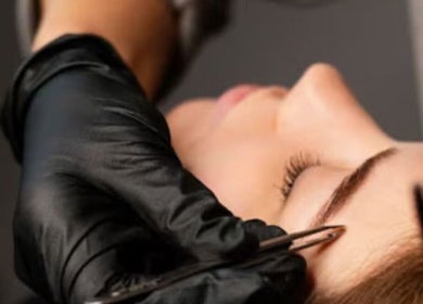 Eyebrow shaping at Lash & Brow Haven, Brisbane, Queensland, AU. Expert hands define perfect brows.