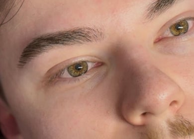 Close-up of perfectly shaped eyebrows at Lash & Brow Haven in Brisbane, Queensland, AU.