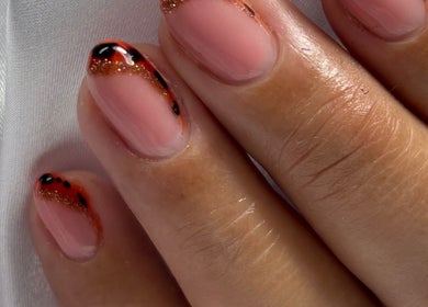Elegant nail art design at NailVow, Willemstad, Curaçao, CW showcasing intricate color details.