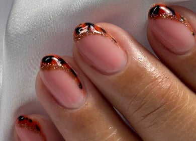 Intricate nail art at NailVow, Willemstad, Curaçao, CW showcasing elegant and artistic design.