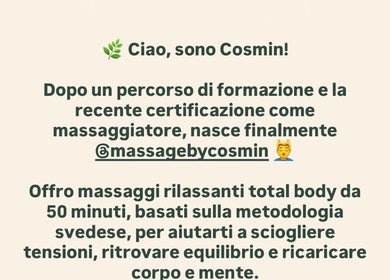 Introduzione a Massage by Cosmin IT, formazione e massoterapia svedese.