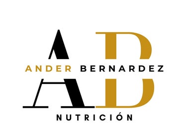 Logotipo de Ander Bernardez Nutrición en Leioa, País Vasco, ES, con diseño moderno en negro y dorado.