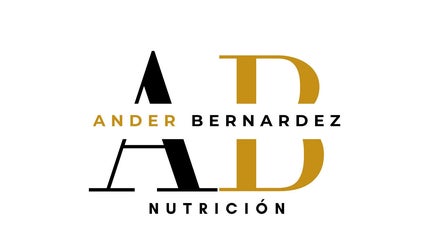 Logotipo de Ander Bernardez Nutrición en Leioa, País Vasco, ES, con diseño moderno en negro y dorado.