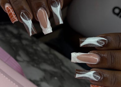 Stylish nail art at Beautify By Omie in Willemstad, Curaçao, CW showcasing elegant and creative designs.