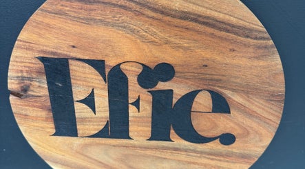 Efie Beauty & Aesthetics logo on a wooden background in Cannock, England, GB.