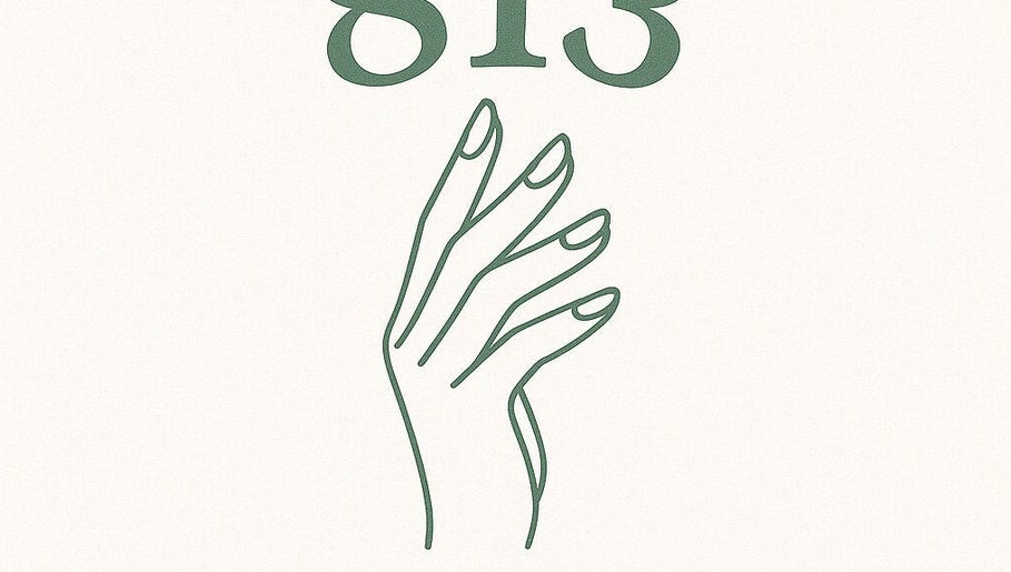 Elegant logo of 813 Nail Collective, Riverview, Florida, featuring graceful hand design.