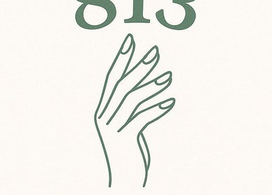 Elegant logo of 813 Nail Collective, Riverview, Florida, featuring graceful hand design.
