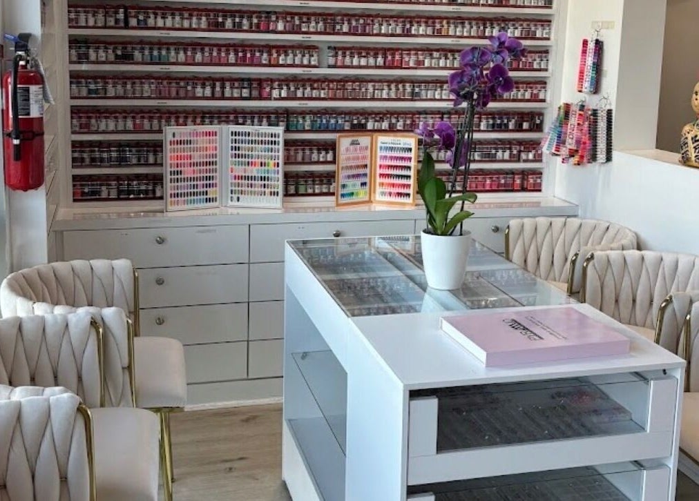 813 Nail Collective interior with nail polish display, Riverview, Florida, US.