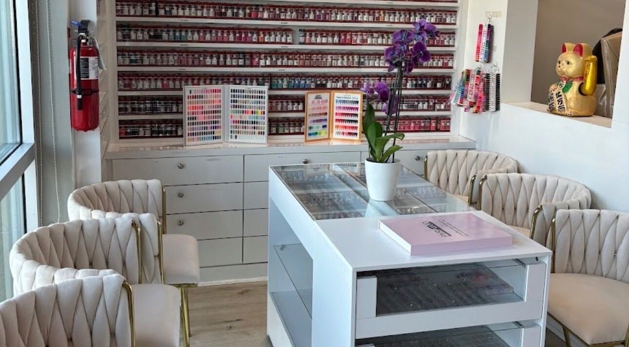 813 Nail Collective interior with nail polish display, Riverview, Florida, US.