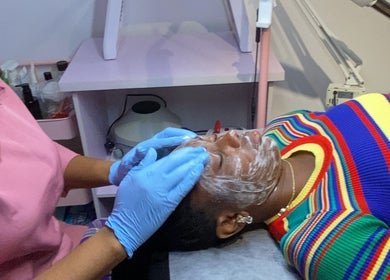 Facial treatment at SkinByGharnet, Lagos, Lagos, NG, highlighting expert skincare therapy.