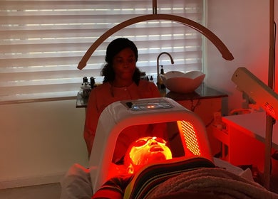 LED facial therapy at SkinByGharnet in Lagos, Lagos, NG showcasing advanced skincare treatment.