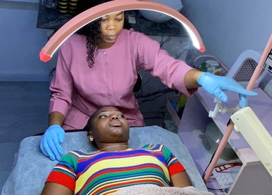Facial session at SkinByGharnet in Lagos, Lagos, NG, showcasing professional skin care.