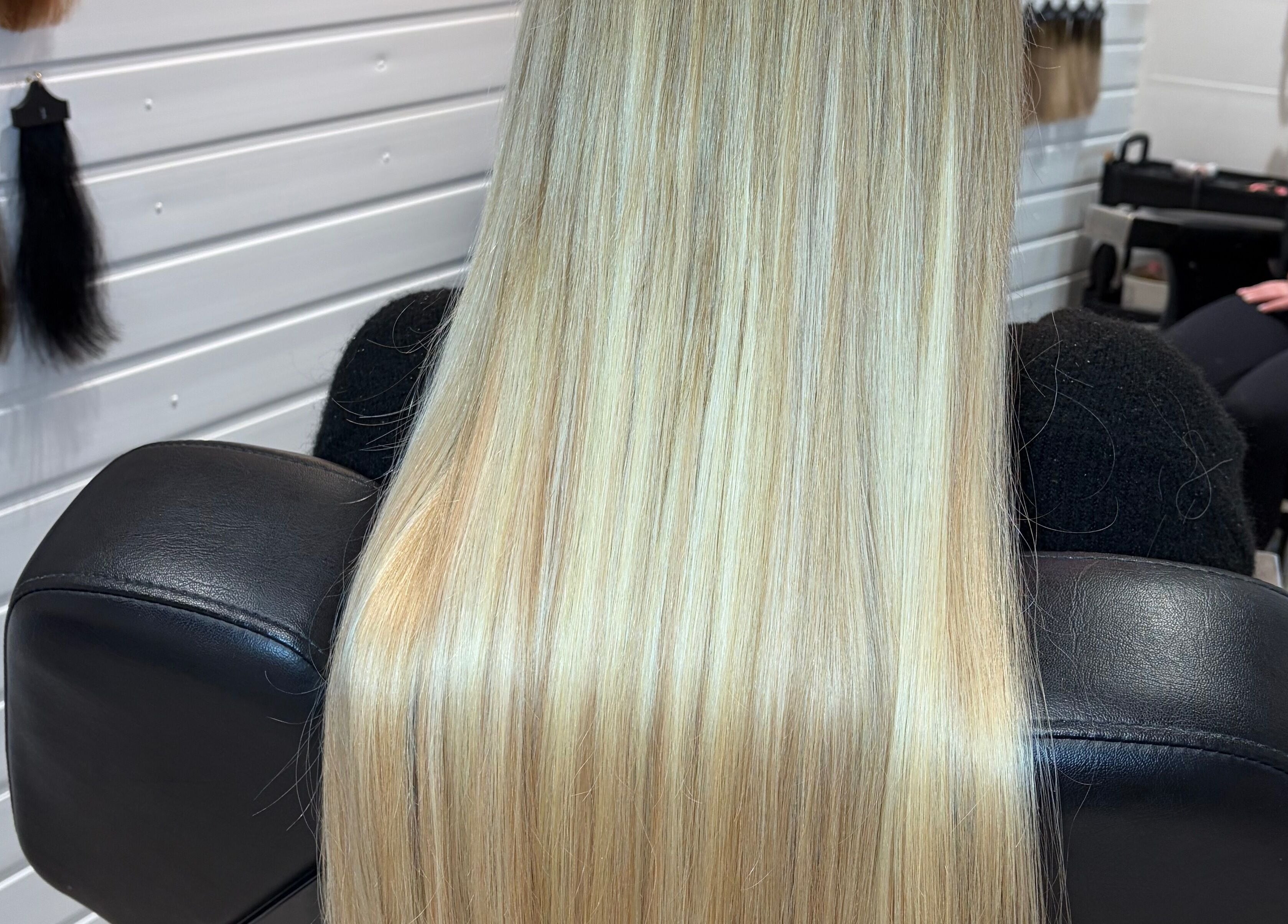 Silky blonde hair salon service at Enhancedbysummer, Thrapston, England, GB.