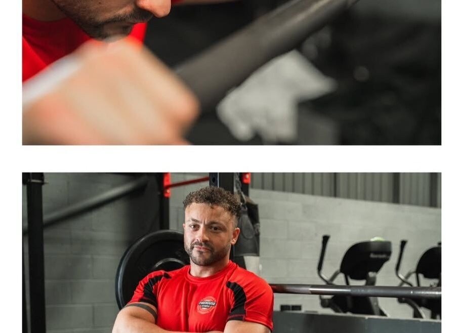 A fitness coach at MK Coaching, Halfway, England, GB, focusing on strength training equipment.