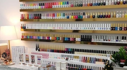 Colorful nail polish display at BuffNails in Makkah, Makkah Province, SA.