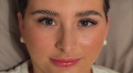 Close-up of polished eyebrow and lash styling at LF Pro Lash & Beauty in Koongal, Queensland, AU.