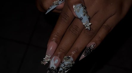 Intricate nail art design at The Nail Fairy, El Dorado, Tunapuna/Piarco, TT.