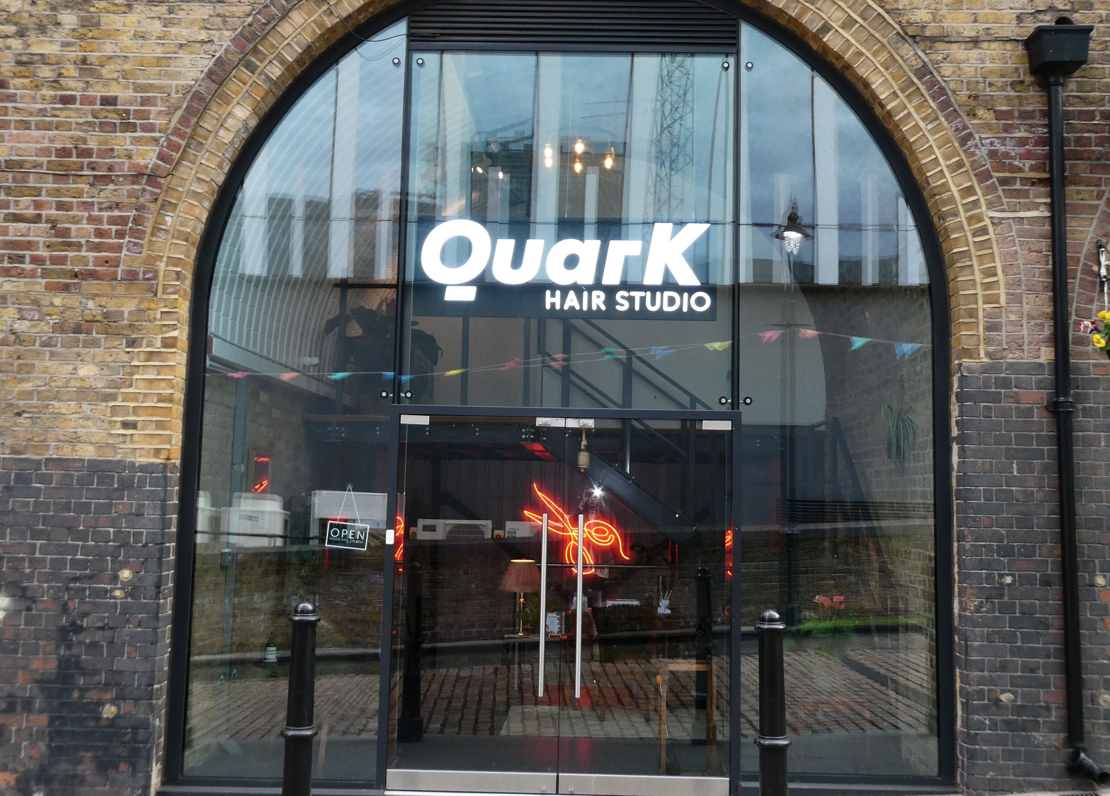 Front view of Artworks96s | At Quark Hair Studio, a stylish salon in London, England, GB.