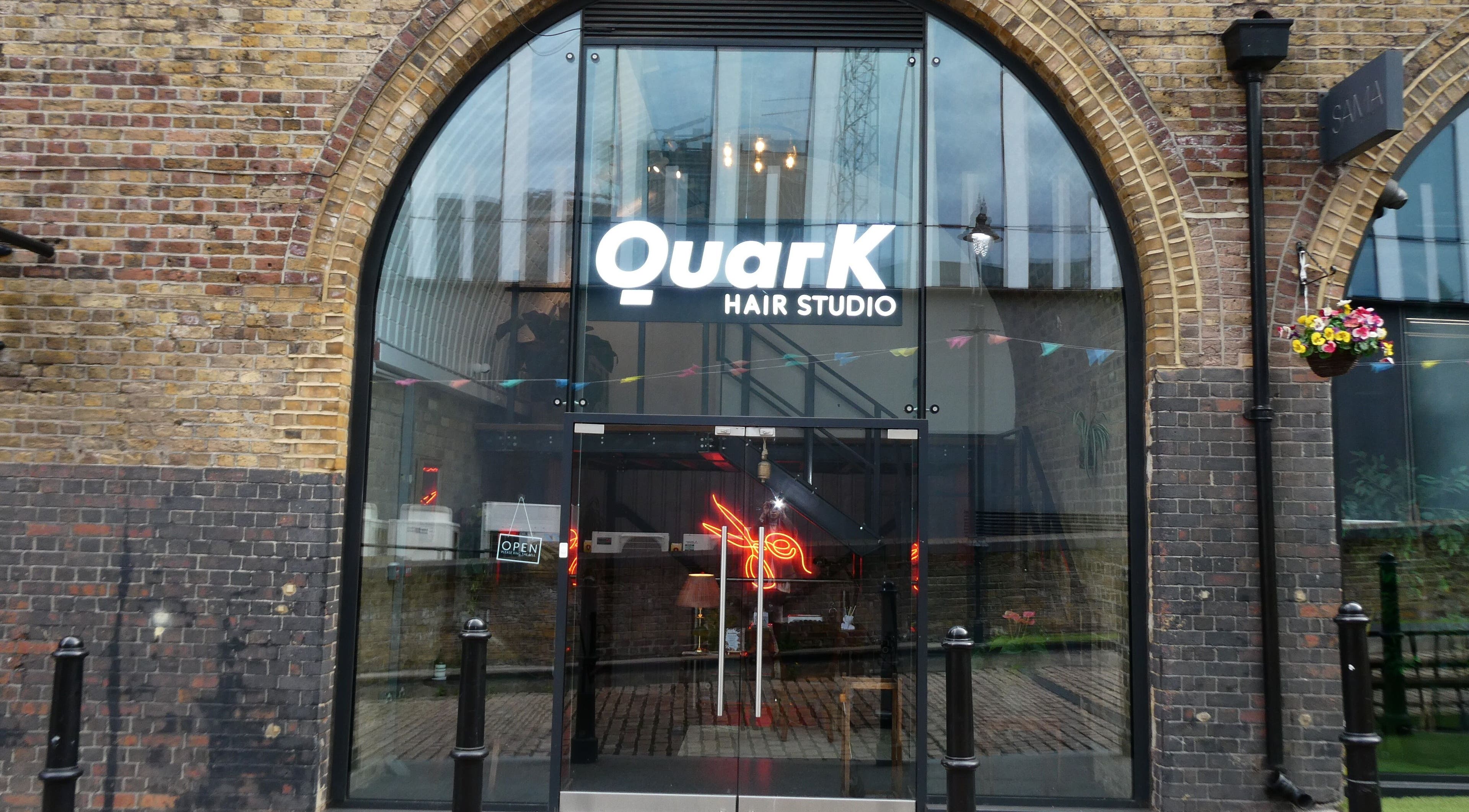Front view of Artworks96s | At Quark Hair Studio, a stylish salon in London, England, GB.