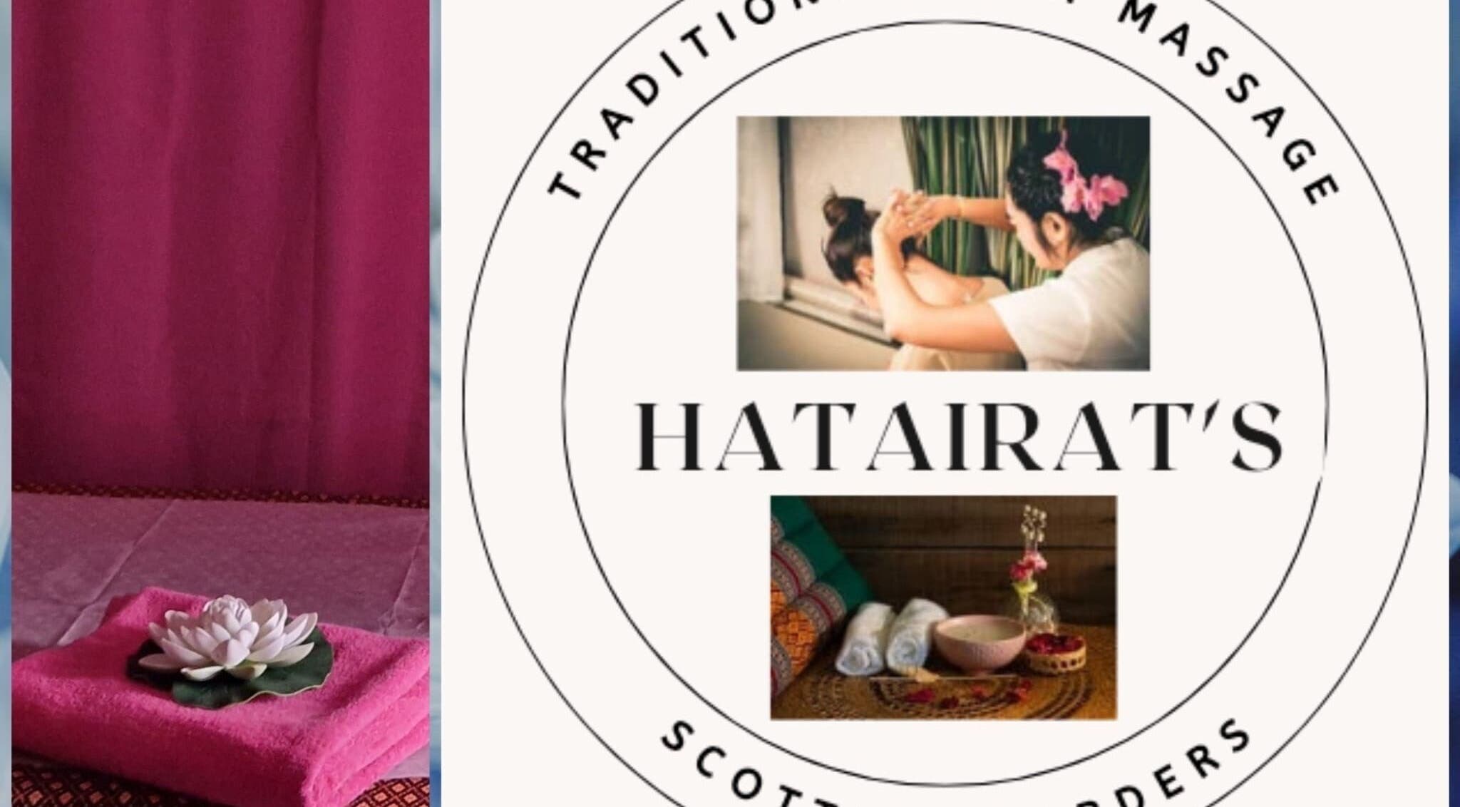 โลโก้ของ Hatairat’s Thai Traditional Massage ใน Eyemouth, Scotland, GB พร้อมบรรยากาศนวดผ่อนคลาย