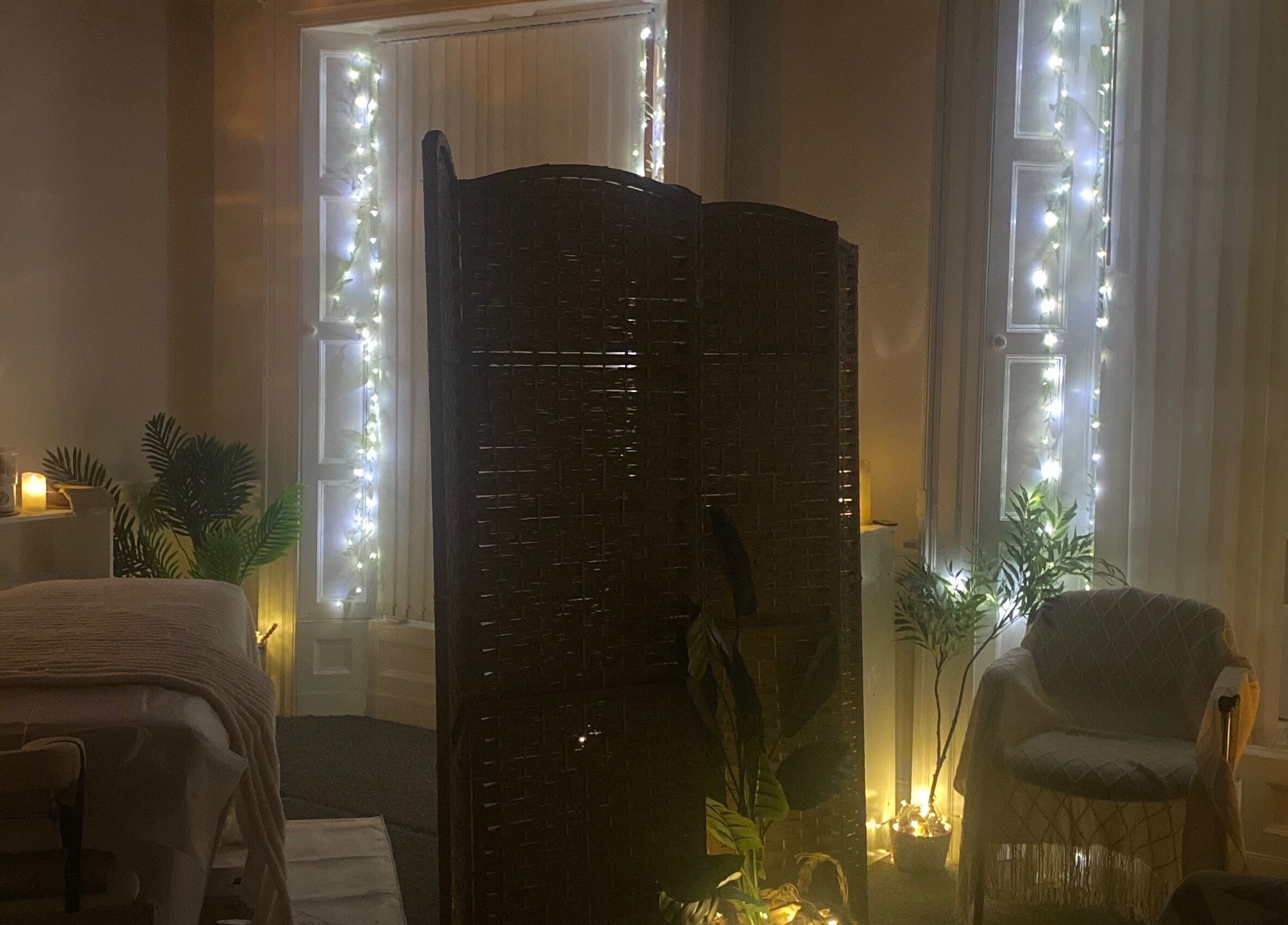 Cozy wellness room at Alexandra, Drogheda, County Louth, IE, with warm lighting and a relaxing ambiance.