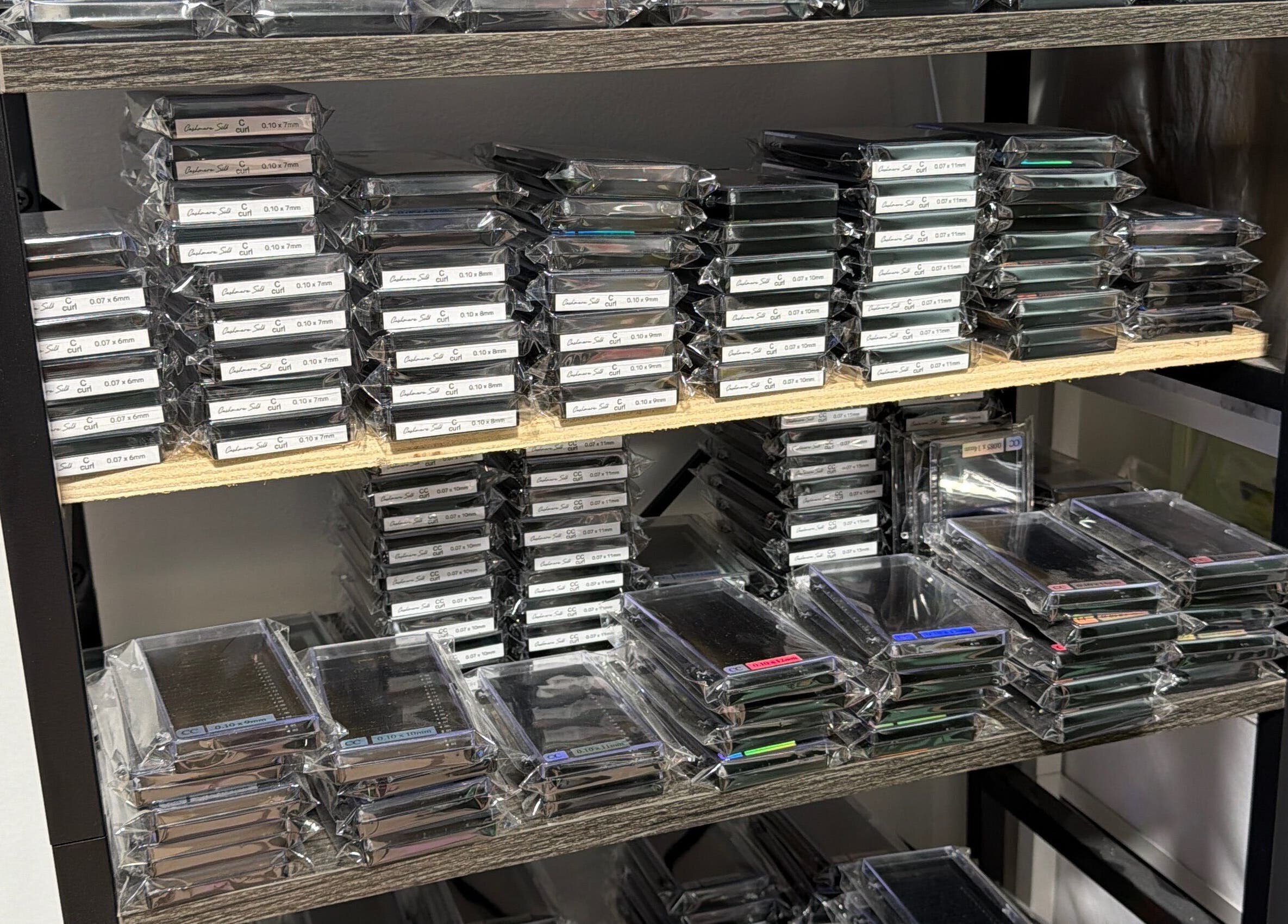 Lash supplies at UNOVA lashes by HK, Hallandale Beach, Florida, US.