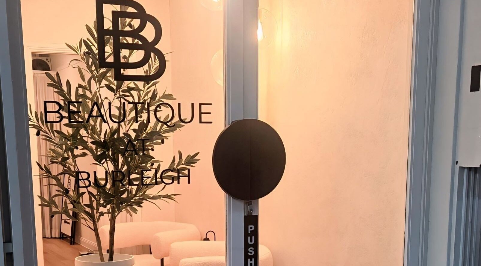 Chic entry of Ease & Elevate, Burleigh Heads, QLD, AU with stylish decor.