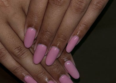 Pink manicured nails at Lexcie_nails in Paramaribo, Paramaribo District, SR, showcasing professional nail art.