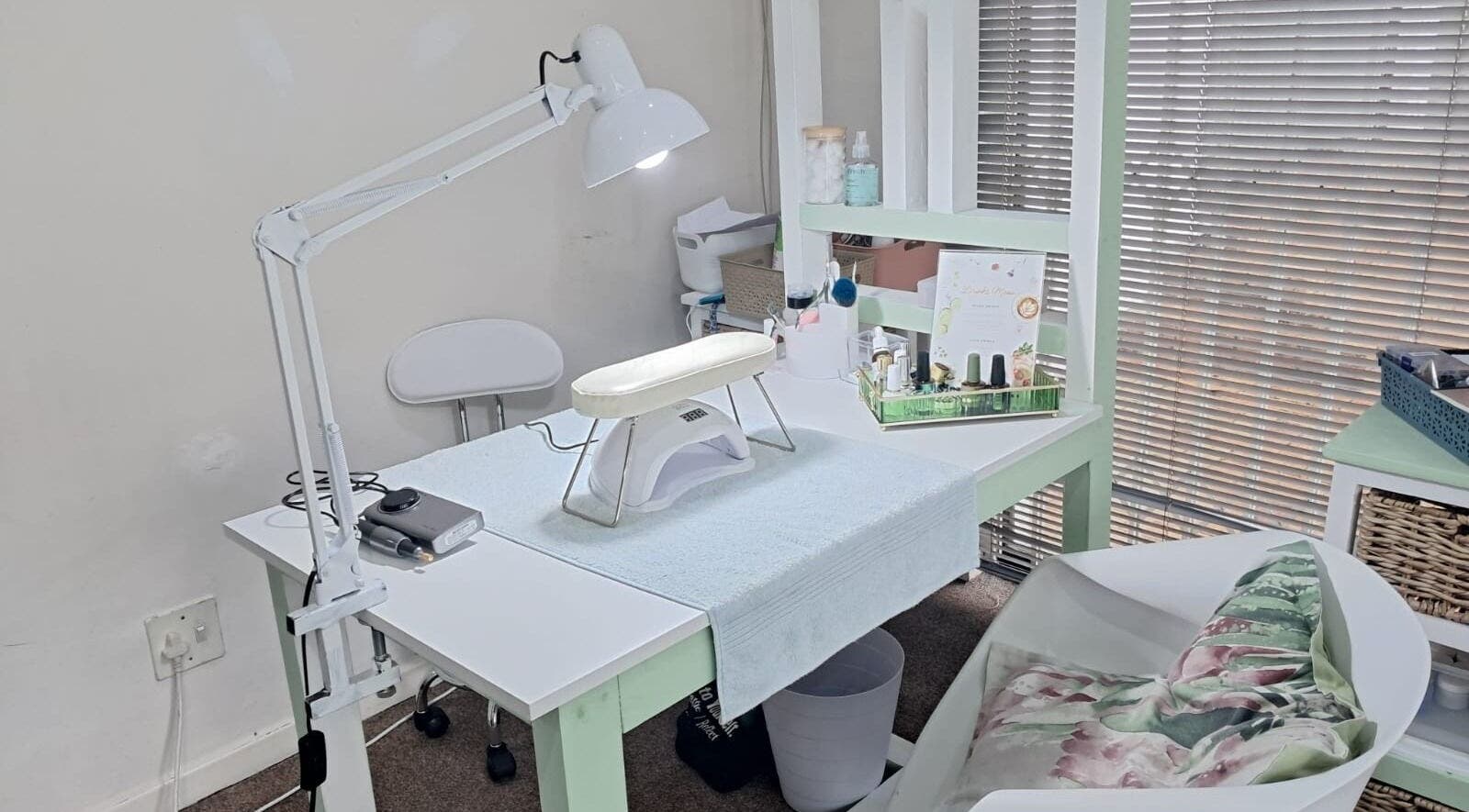 Petal and Polish - Table View in Cape Town, Western Cape, ZA. Nail service setup with lamp, chair, and nail tools.