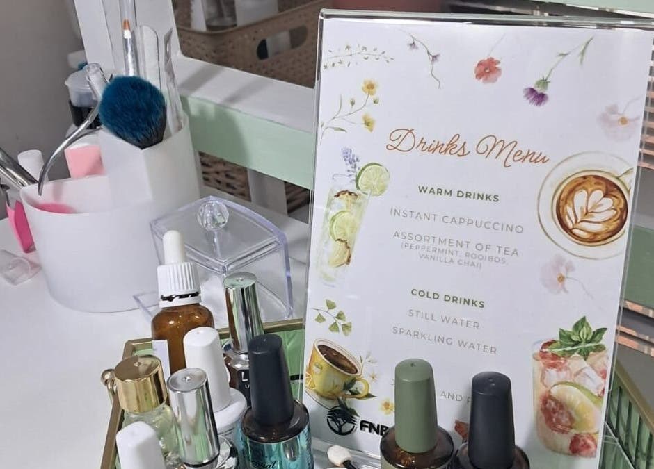 Petal and Polish - Table View in Cape Town offers a stylish drinks menu near beauty products.