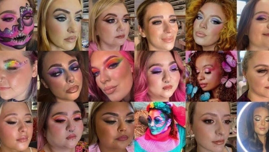 Vibrant makeup styles at Poppy’s Make Up & Beauty Bar in Redditch, England, GB showcasing diverse beauty looks.