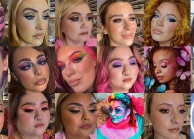 Vibrant makeup styles at Poppy’s Make Up & Beauty Bar in Redditch, England, GB showcasing diverse beauty looks.