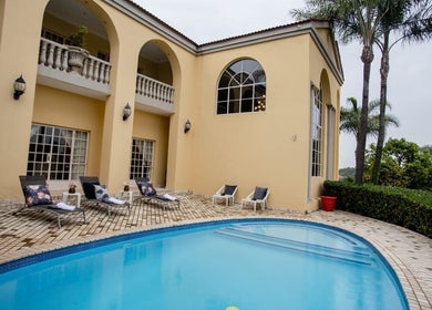 Elegant pool and lounge area at 20Thirteen Beauty Spa, Pretoria, Gauteng, ZA.