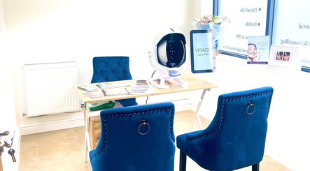 Consultation room at NovaLx Aesthetics Clinic, Brierley Hill, England, GB featuring modern decor and skincare tech.