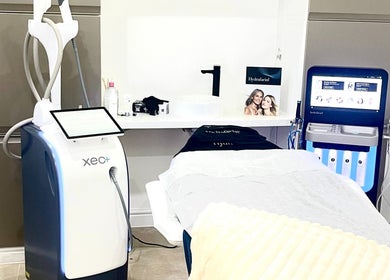 HydraFacial treatment room at NovaLx Aesthetics Clinic, Brierley Hill, England, GB with advanced equipment.