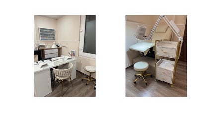 Salon élégant de Nadiia beauté studio à Montpellier, Occitanie, FR, avec sièges luxueux et équipements modernes.