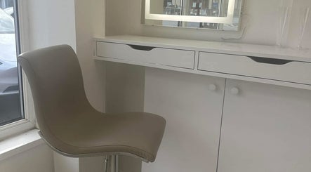 Elegant makeup chair and vanity at TLAestheticsClinic, Whiston, England, GB.