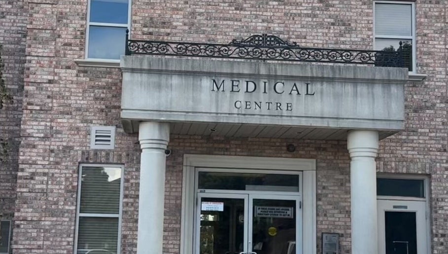 Entrance of Glamify Wellness Spa in Vaughan, Ontario, CA, showcasing elegant facade and inviting atmosphere.